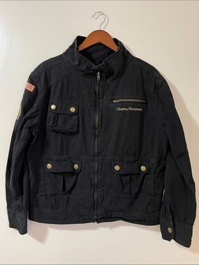 Men's Black Fast & Furious Jacket with Utility Pockets